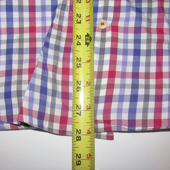 Peter Millar Men's Sz Medium 100% Cotton Plaid Long Sleeve Button Shirt - Picture 5 of 5